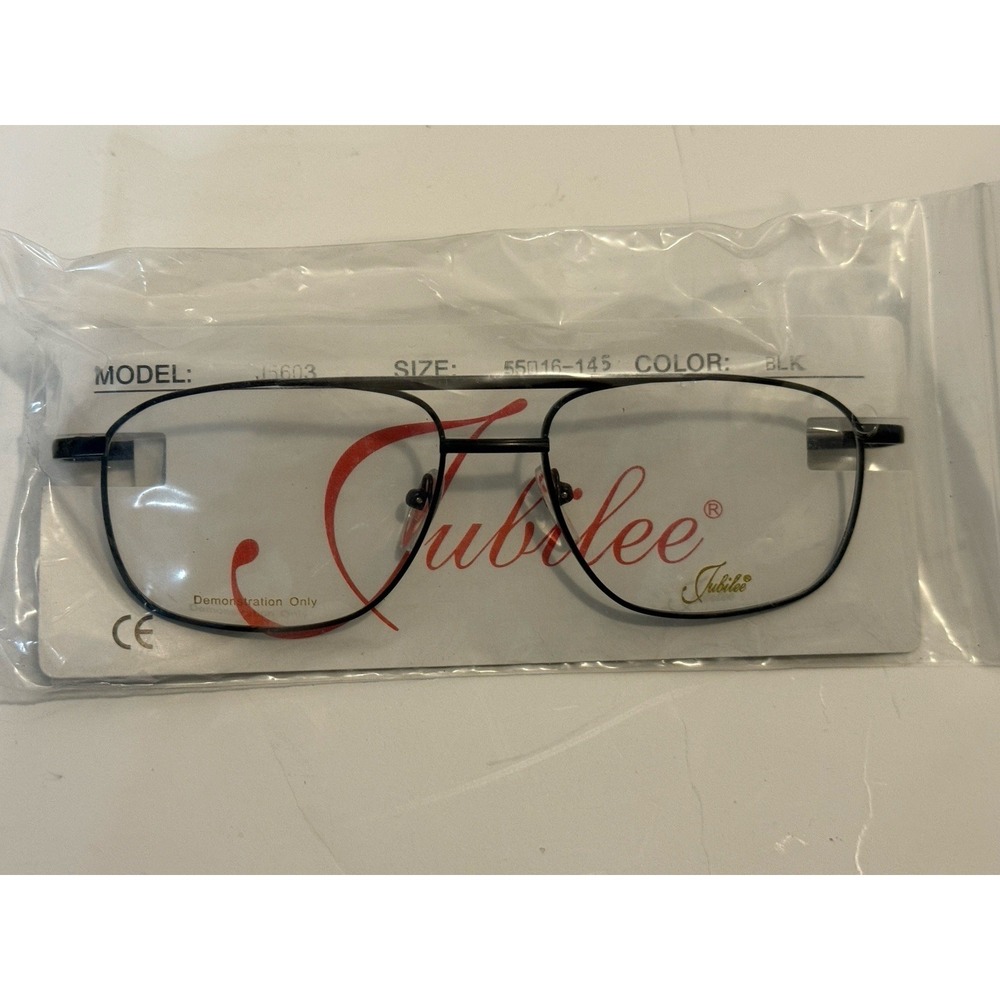 NWT Jubilee 6603 Black Straight Top AUTHENTIC‎ EYEGLASSES FRAME RX 55-16-145